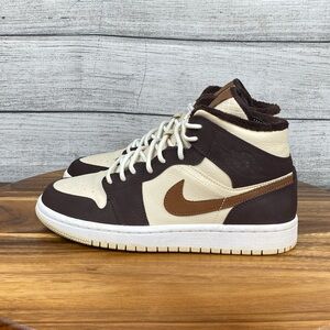 Nike Jordan 1 Mid SE Brown Basalt Oatmeal Pecan Shoes DO6699-200 Women’s Size 7